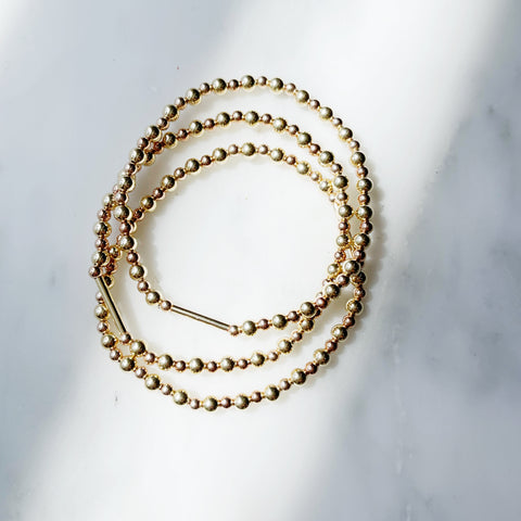 Delicate Bar in 14k Gold + Rose Gold Filled Bracelet
